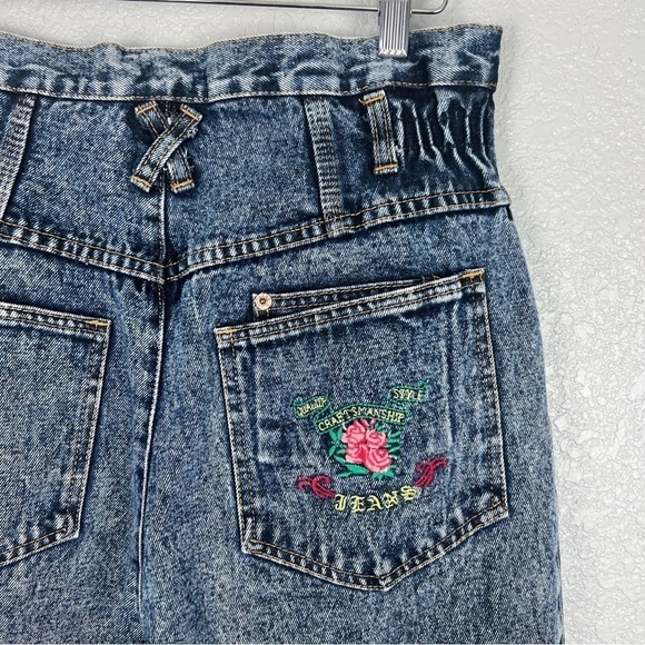 Jordache Vintage 80's Stonewash Jeans Embroidered Rose Logo High-Rise 13/14 - Picture 7 of 13